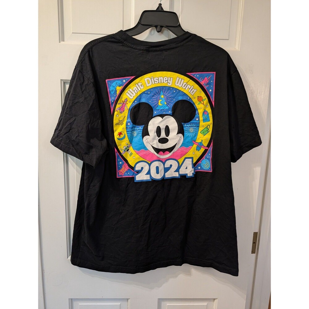 Disney Parks Walt Disney World 2024 Mickey Mouse T-Shirt Mens XL Black